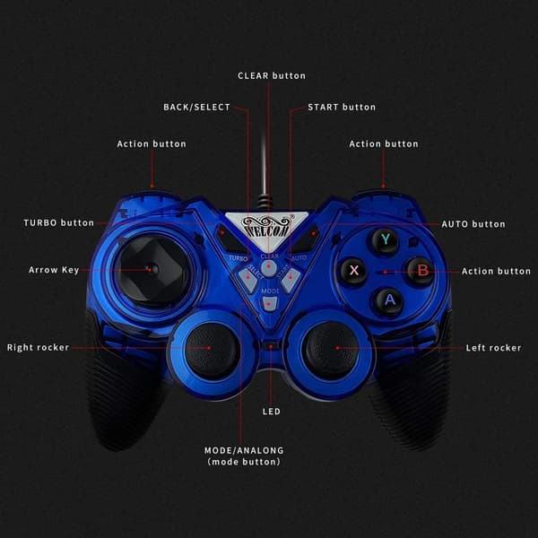 PC Spilcontroller, Kablet USB Gaming Controller, Joystick P