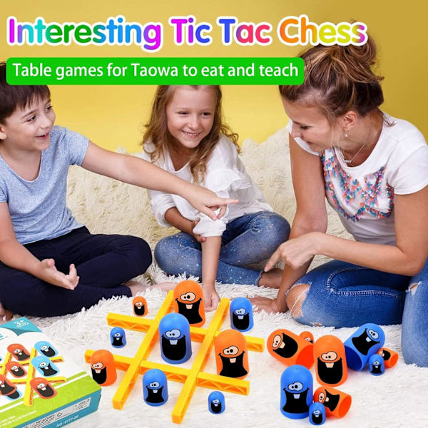 Stort Ät Litet Tic Tac Toe Spel, Brädspel Förälder-Barn Interaktivt Spel, 3+ Åriga Pojkar Flickor Vuxna, Inomhus Utomhus Familjespel Att Spela Klassiskt Spel
