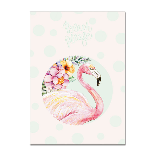 Yksisarviset ja flamingot Wall Art Canvas print , yksinkertainen muoti Lady Style A
