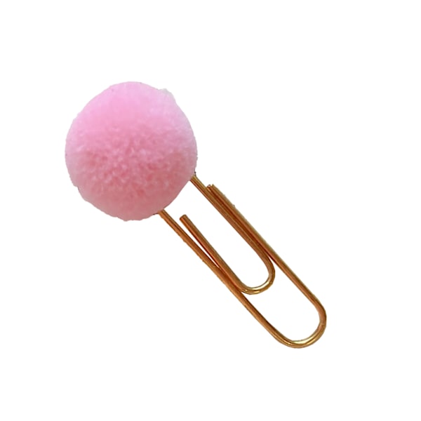 Rosa bollpappersklämma japansk stil rolig metall söt bollpappersklämma för studentkontor