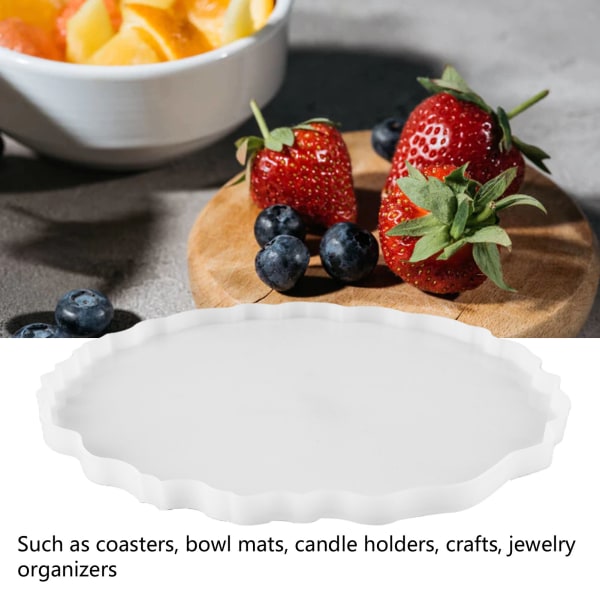 Fruktbricka Silikonform DIY Återanvändbar Lätt att Rengöra Fruktfat Silikonform för Hantverk MD3487 Stor Rund Fruktfat Form type C