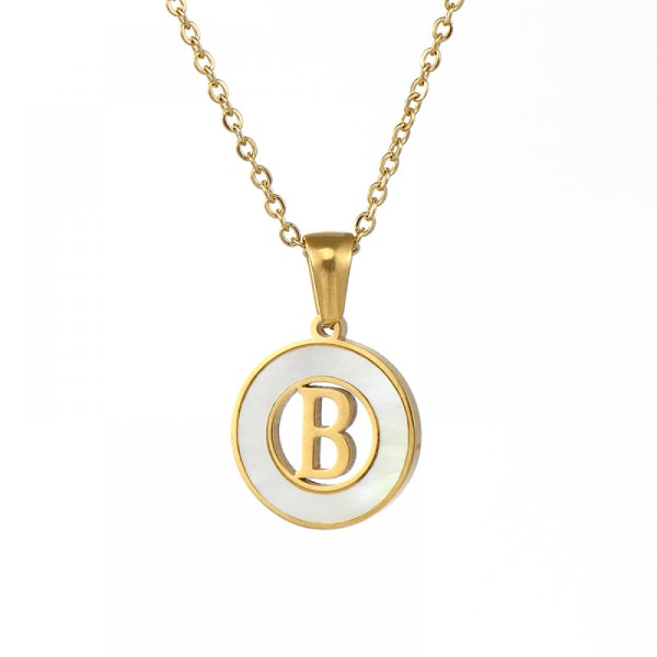 Initial Halsband i Rostfritt Stål för Kvinnor, 18K Guld