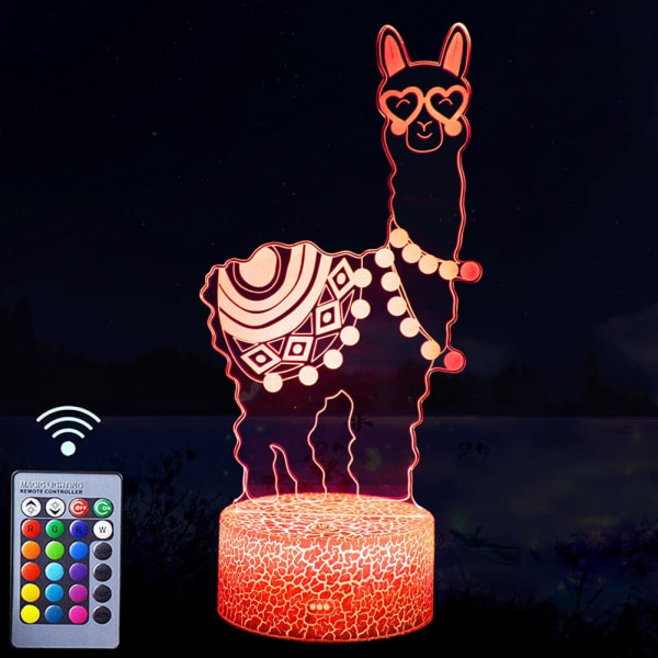Lama Night Light, 3D Illusion Lamp Lama Lights for Kids Ro