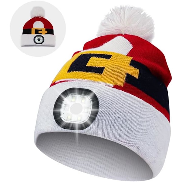 Lasten pipo; Valohattu; LED-valohattu; Neulohattu; Lämmin hattu Red