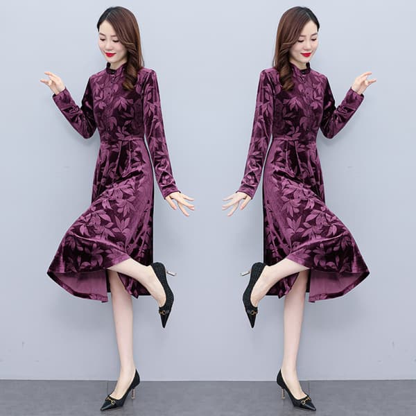 High-end Temperament Elegant Kjole Damekjoler (Lilla L)
