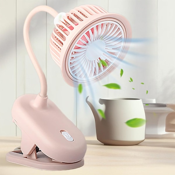Kannettava pieni klipsikiinnitteinen tuuletin 360° kääntyvä viilentävä tuuletin pöytätuuletin mini pöytätuuletin USB-latauksella klipsi- ja pöytätuuletin toimistoon makuuhuoneeseen