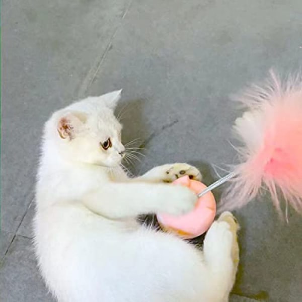Katt huvud tumbler katt leksak fjäder rolig katt leksak interaktiv s