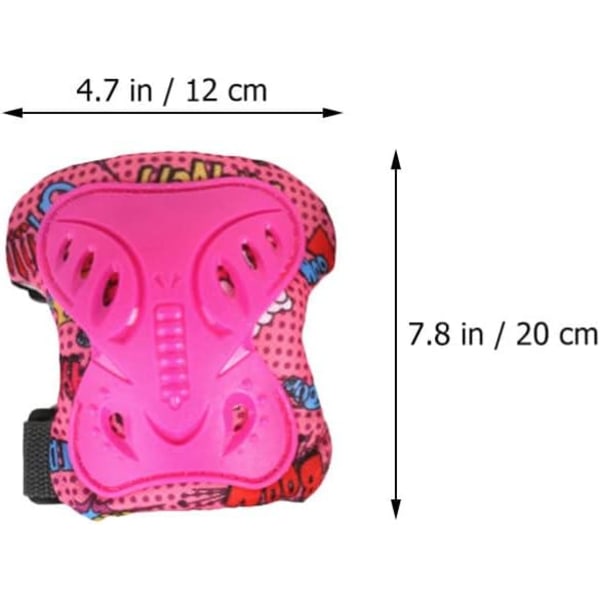 6 kpl Lasten Säädettävät Polvisuojat Sarja Tytöille Pojille 3-15 Vuotta Rullaluistelu Pyöräily Rullalauta Skootteri-PINK，S