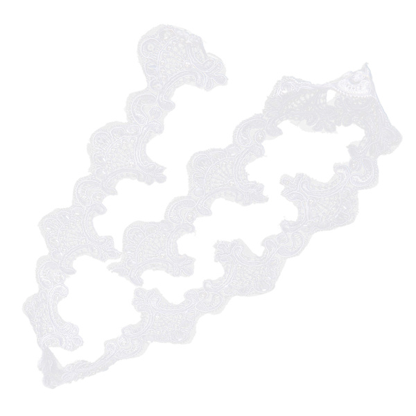 Dekorativ spets pärlband polyester broderad lapp kläder dekor tillbehör 1 YardWhite