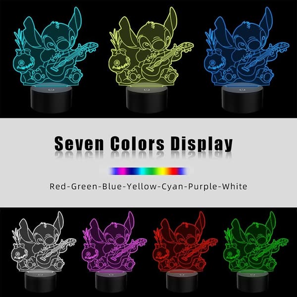 3D Illusjonslampe Anime Nattlys for Gutter, Barnerom