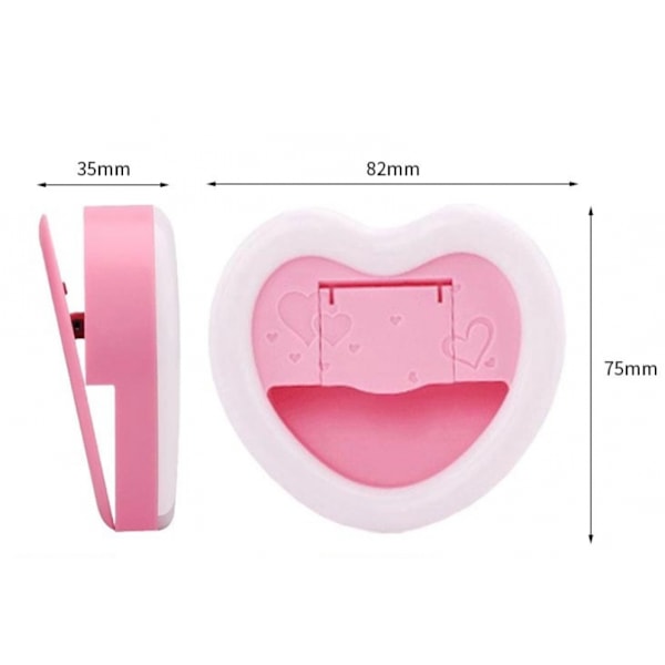 Genopladelig Justerbar Selfie Ring Light Hjerteformet Led Fi