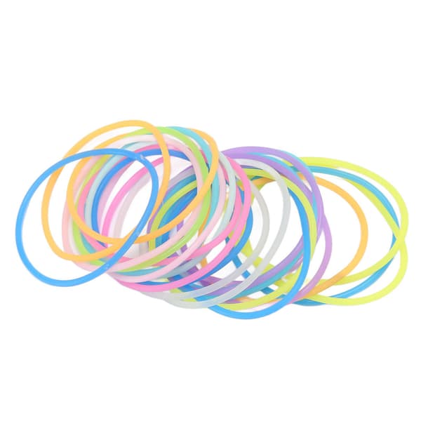 24 stk. Luminescerende Silikon Jelly Armbånd Bløde Fleksible Elastiske Multifarvede Silikon Armbånd til Piger Kvinder
