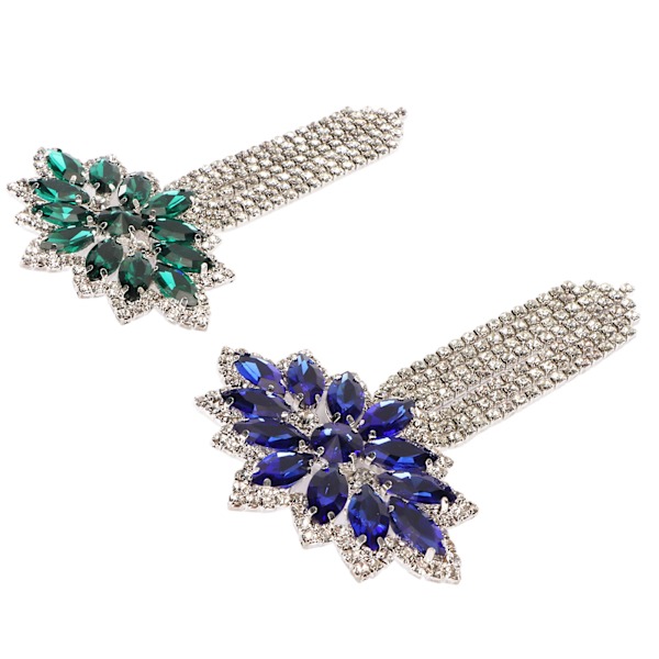 2 st kristallglas strass brosch 2 färger fashionabla dekorativa kristallglas strass tofs brosch stift för man kvinna