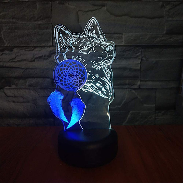 Ulve Drømmefanger Natlampe LED 3D Illusion Drømmefanger