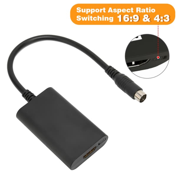 HD Multimedia Interface-konverter 1080P 4:3 16:9 billedformat Plug and Play-spilkonsollopscaler til Sega Saturn