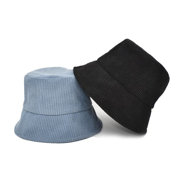 Unisex Vinter Varma Kordflöjel Sammet Hink Hat Ribbad Solid C A