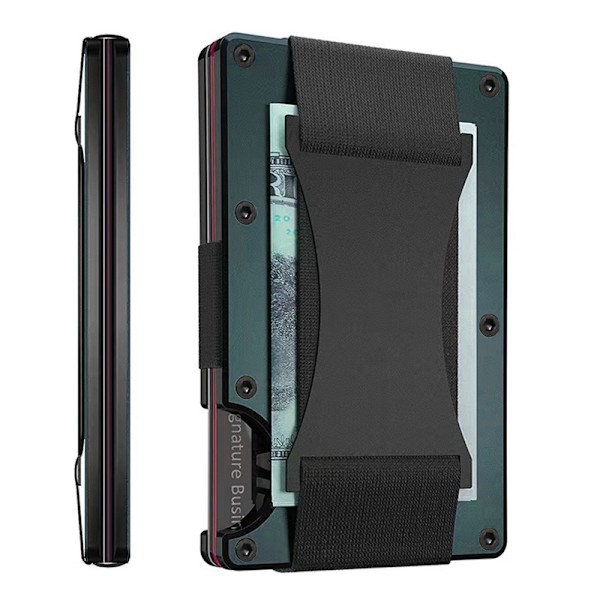 Plånböcker för Män - Slank Minimalistisk Plånbok för Män, Framfickplånböcker för Män, RFID-Plånbok för Män - Kortinnehavare Plånbok Dark green