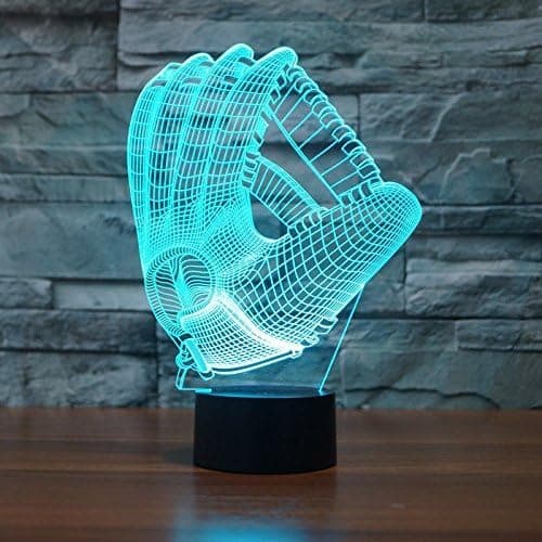 Fantastiske 7 farver optisk illusion 3D baseballlamper, glødende lys