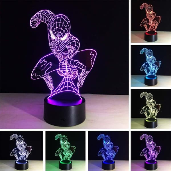 3D Natlampe Optisk Nyhed Illusion LED Lys Smart Touch