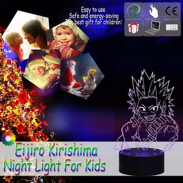 Eijiro Kirishima 3D Natlampe Sengelampe Boku Anime Lys