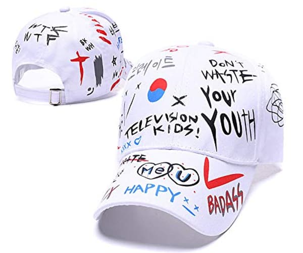 Graffiti Hatt Justerbar Doodle Baseballhatt for Menn Kvinner B
