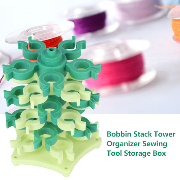 Bobbin Stack Tower Organizer Syverktyg Förvaring Hållare Stativ Box Plast