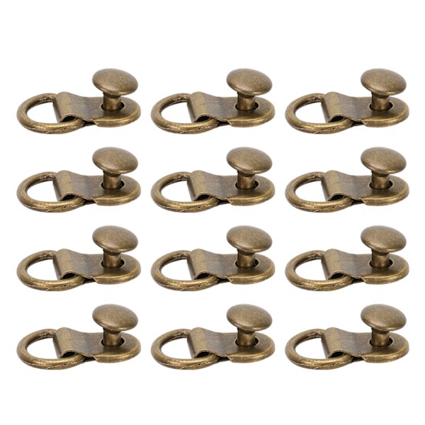 100 sæt snørebånds-øje med D-ring og spænde i messing til sko, lædertasker, gør-det-selv-nitteværktøj, bronze, 9x14mm