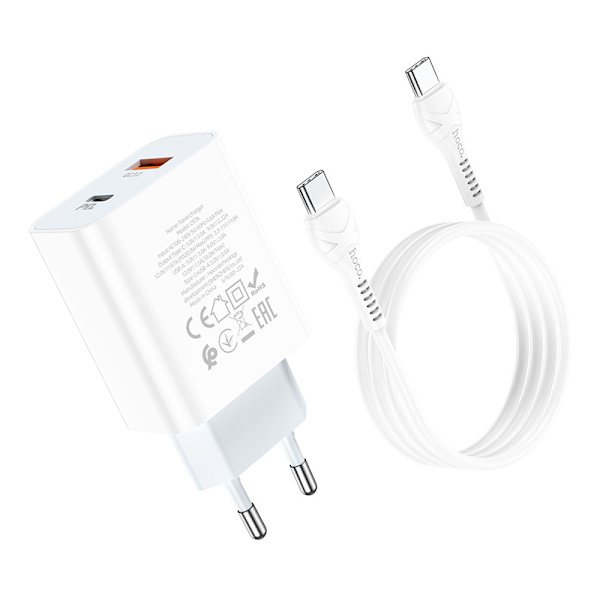 hoco. C97A Europeisk standard PD20W+QC3.0 laddare för iPhone1