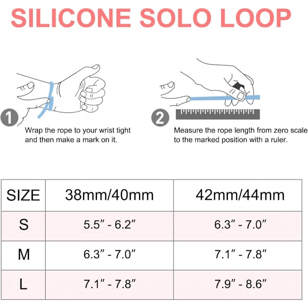 Solo Silikonarmband, Kompatibel med Apple Watch Armband 38mm 40mm 41mm 42mm 44mm 45mm, Elastiskt Silikonflätad Sportarmband för iWatch-serier