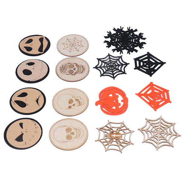 15 stk. Halloween-glasunderlag, udsøgte, tykke, varmeisolerende Halloween-kopunderlag til Halloween-dekoration