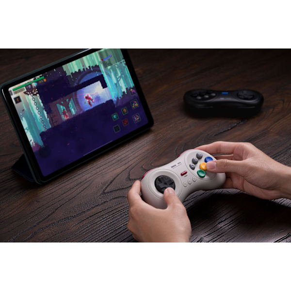 M30 Trådløs Bluetooth-kontroller Retro Gamepad for Switch, PC Windows, MacOS, Android, Raspberry Pi med Sega Genesis & Sega Mega Drive-stil (hvit White