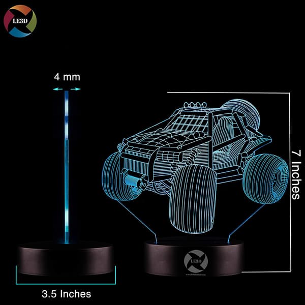 3D Optisk Illusions Natlampe - 7 LED Farveskiftende Lampe