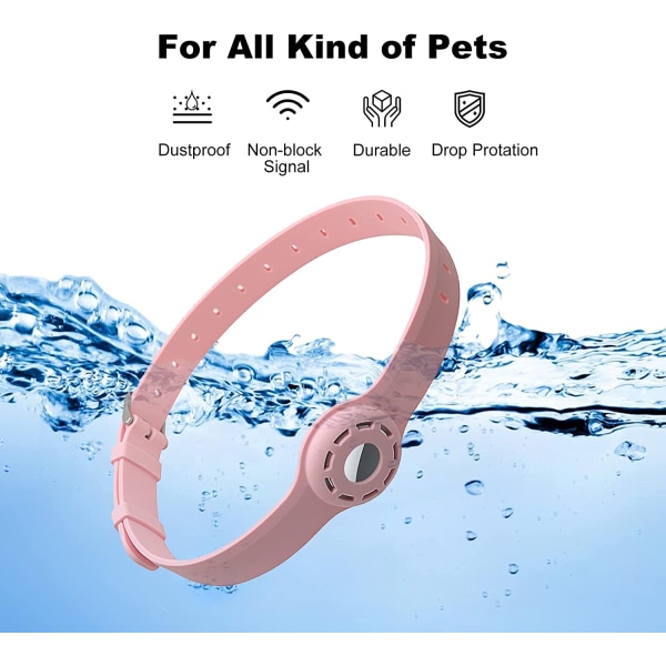 Hundhalsbandshållare AirTag katthalsband med 1 cover Pink