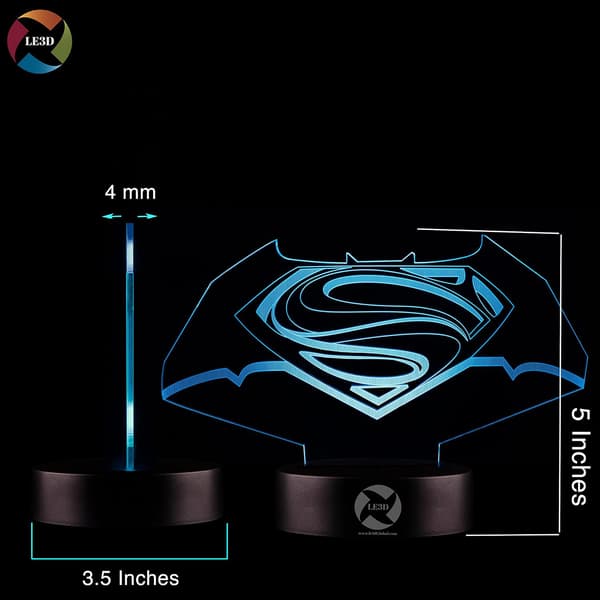 3D Optisk Illusions Natlampe - 7 LED Farveskiftende Lampe