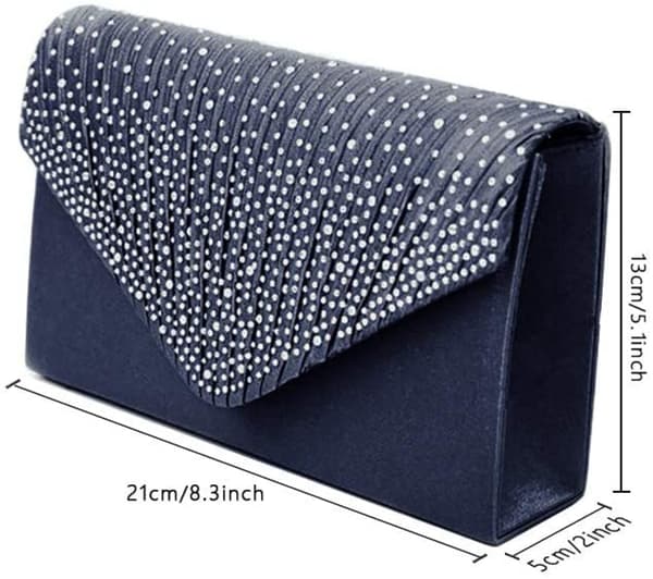 AVEKI Dame Aften Håndtasker Brude Bryllup Taske Håndtaske, Navy Blå