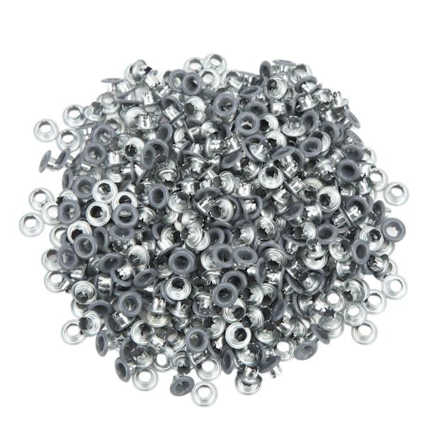 500 st Öglett Grommet Färg Rund Kant Fint Utövande Bra Seghet Metall Öglor för Skor KläderGrå