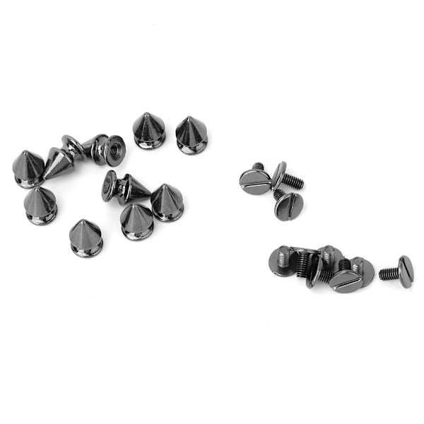 50 st 8*12 mm Fashion Metal Bullet Rivet Spikes & Cone Studs för Läder DIY Tillbehör (Svart)