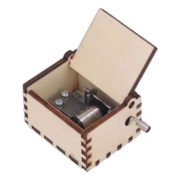 DIY Hand Cranked Music Box Castle in The Sky Pine Wood Stimulate Creativity Exercise Hands On Ability Music Box for Desk