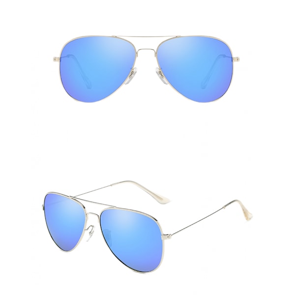 Polariserade Aviator Solglasögon för Män Kvinnor Metall Flat Top Su