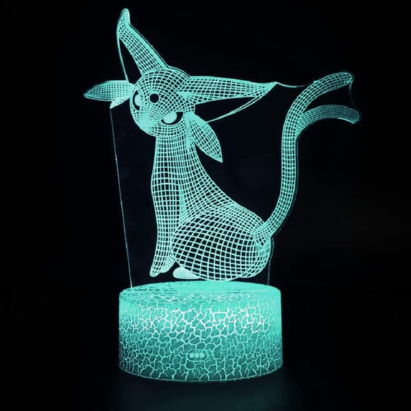 3D Natlampe LED Illusion Skrivebordslampe 7 Farveskift