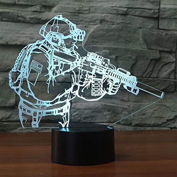 Sniper Rifle Optical Illusion 3D LED Sensor Nattlampa med