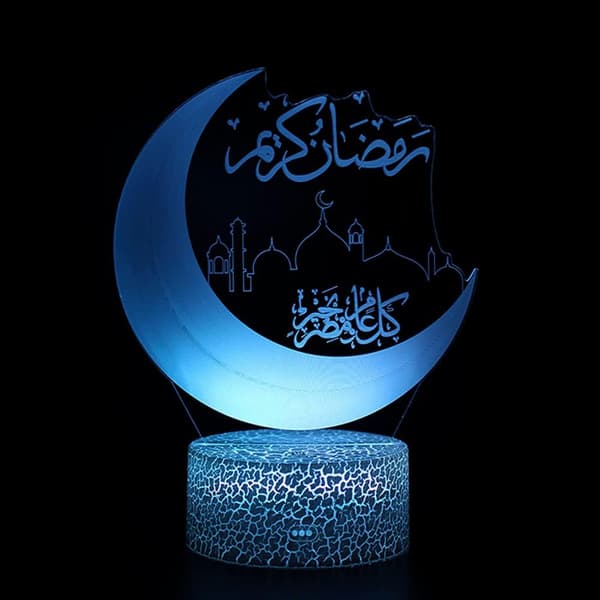 3D Natlampe LED Illusion Skrivebordslampe 7 Farveskift