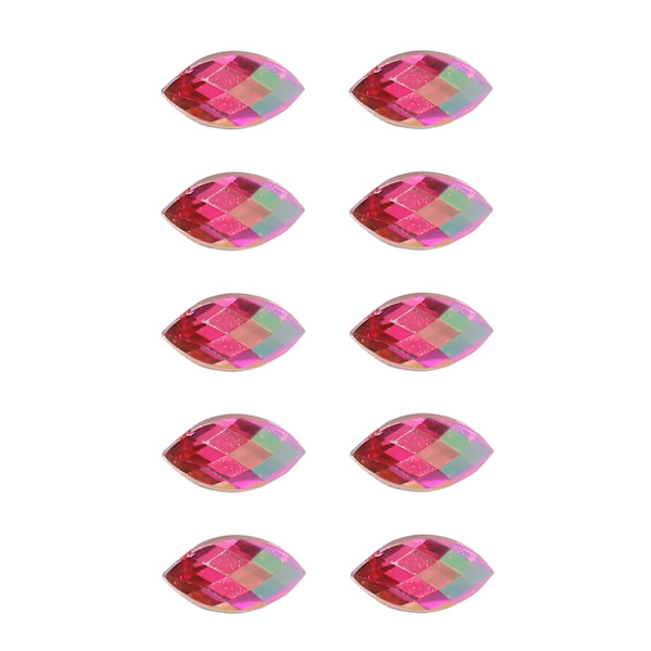 7*15mm Hästögat Akryl Rhinestones Kristallpärlor Flat Back Dekoration (Röd)