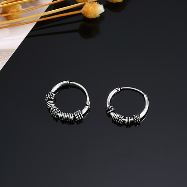 8mm Bali Style Oxiderad Center Bead Tribal Hinged Seg