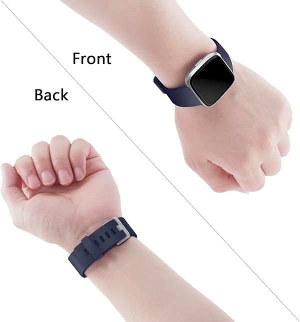 Smartwatch-rem til Fitbit Versa Smartwatch, Versa 2 og Versa Lite SE ure til kvinder og mænd (Marineblå - L)