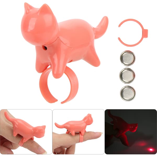 Sød sjov kattefingerlegetøj til katte- og hundeleg, træning, motion - Pink