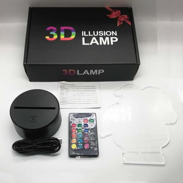 3D LED Natlampe, DIY Akryl Lampefod Sæt, Base og