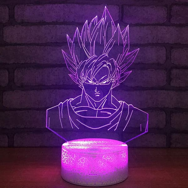 3D Optisk Illusion Tegneseriefigur Sensor Natlampe wit