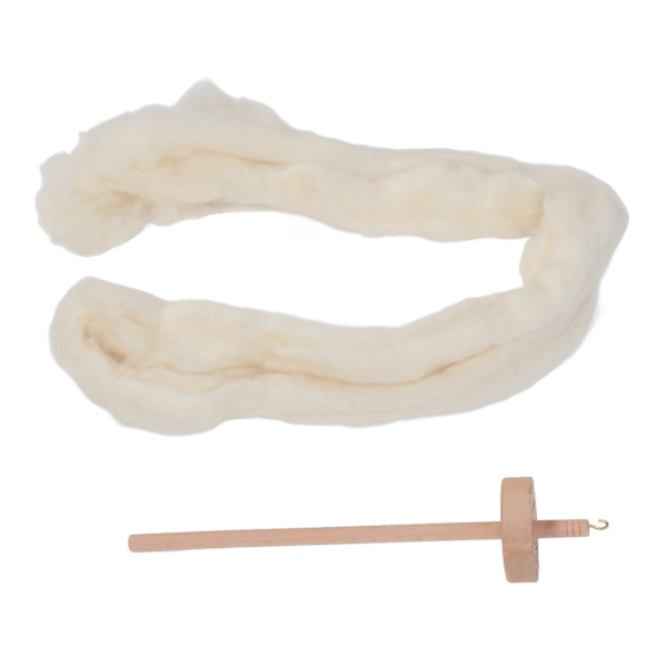 Träfallspindel Professionell DIY Garn Spinning Kit med Ulltopp för Nybörjare för Symaskiner
