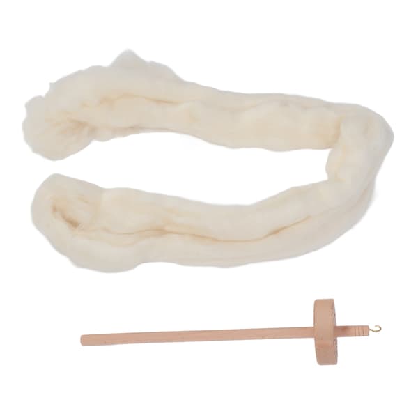 Træspindel Professionelt DIY Garn Spinding Kit med Uld Top til Begyndere til Sytilbehør